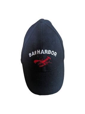 GOGO Sports Black Baseball Bar Harbor Hat with Red Lobster OS EUC